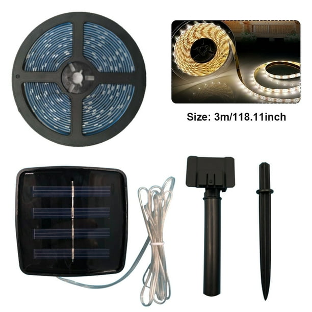 Outdoor Waterproof Smart Garden Decor LED Strip Light Patio Ribbon Solar Powered